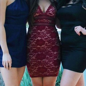 Burgundy lace dress